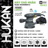 Máy chà nhám HUKAN G2-ROS5041M, Công suất 500w, Đường kính đế 123mm, 5 Tốc độ, Dây điện dài 3m