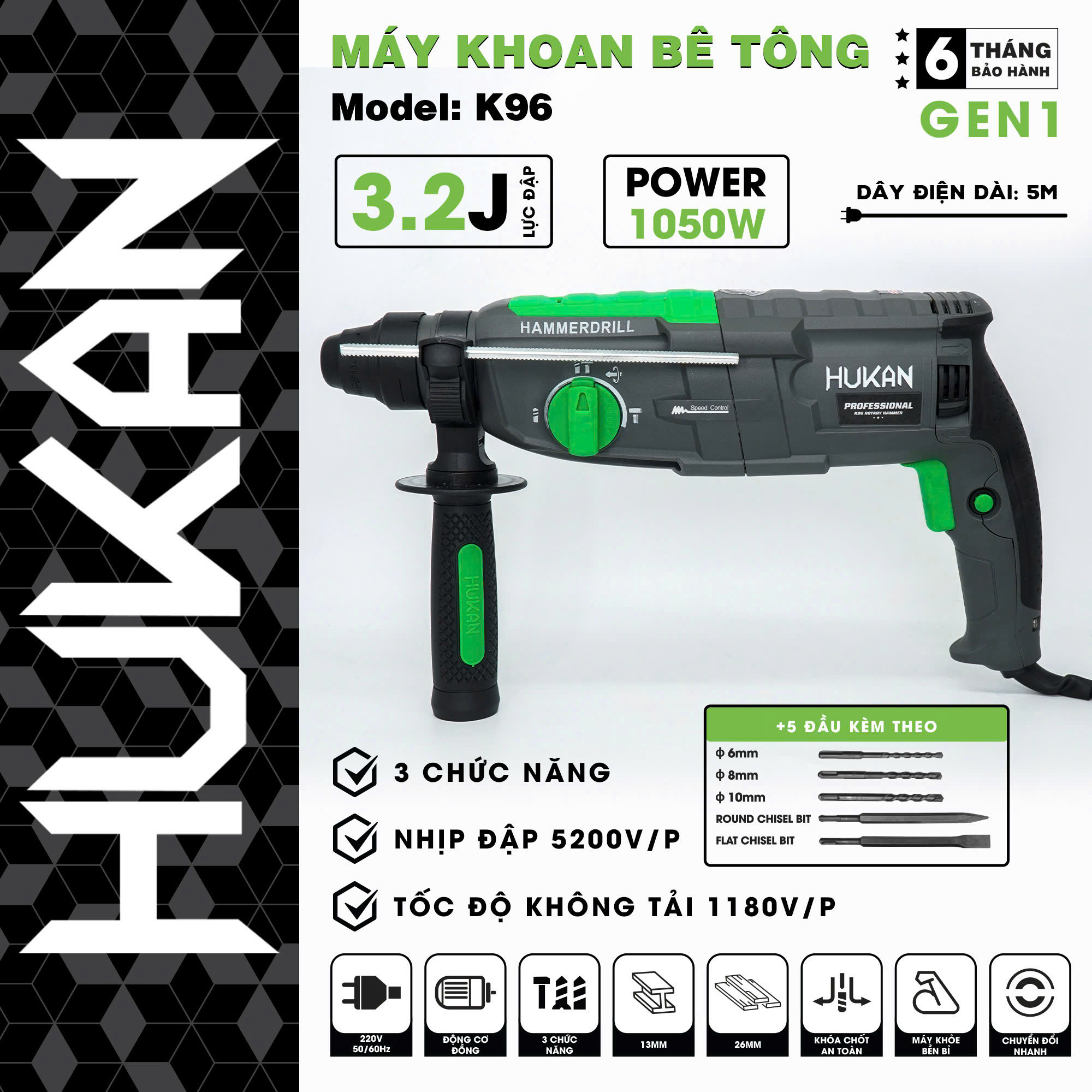 KHOAN BÊ TÔNG 3 CHỨC NĂNG K96 KHOAN BÊ TÔNG 3 CHỨC NĂNG K96