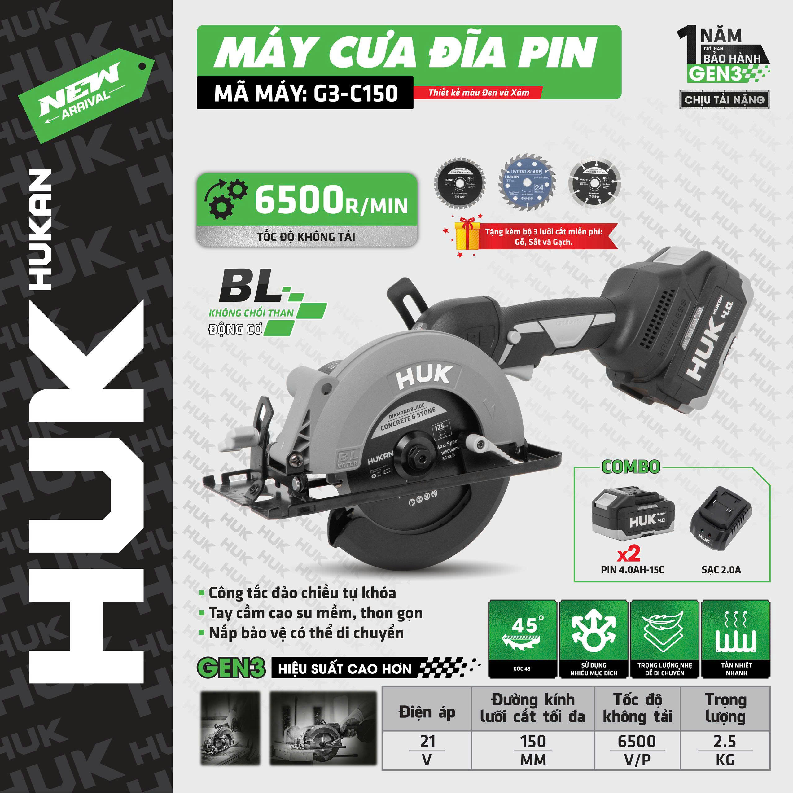 MÁY CƯA ĐĨA (GEN3) - F G3-C150 - 2 MÁY CƯA ĐĨA (GEN3) - F G3-C150 - 2