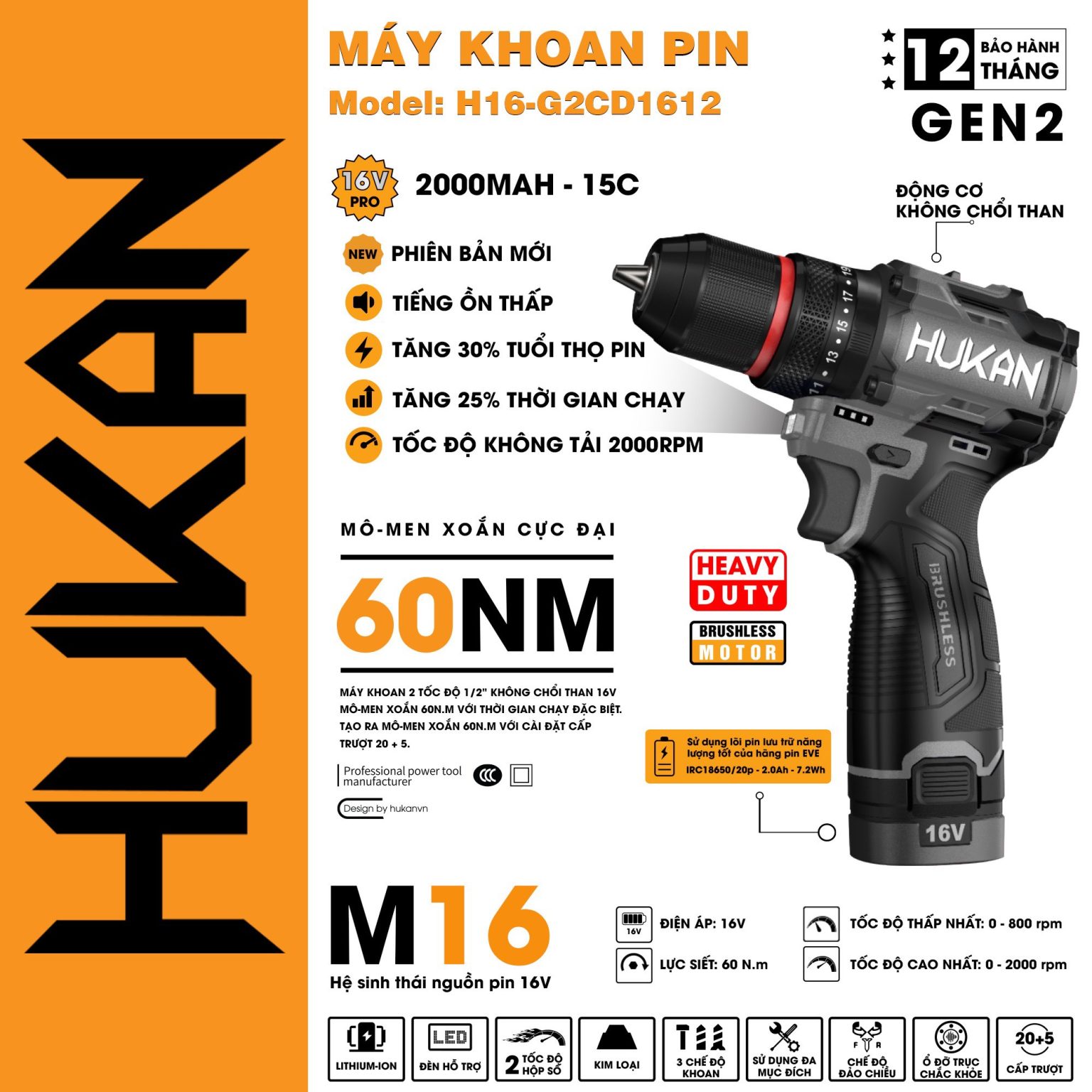 MÁY KHOAN ĐIỆN (GEN2) G2-KVT600Q - 2 MÁY KHOAN ĐIỆN (GEN2) G2-KVT600Q - 2