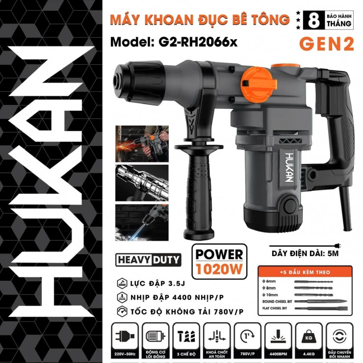 MÁY KHOAN ĐỤC (GEN 2) G2-RH2066x - 2 MÁY KHOAN ĐỤC (GEN 2) G2-RH2066x - 2