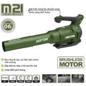 Máy Thổi Lá, Thổi Bụi Dekton M21-TL01XBL, Chân Pin Phổ Thông, Màu Olive, Lực Thổi 900m3/h