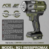 Máy siết bulong dùng pin 21V Dekton M21-IW850Promax