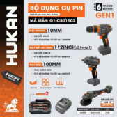 Bộ dụng cụ pin 3 máy (GEN 1) G1-CB01503 Hukan
