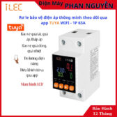 Rơ le đo và bảo vệ điện đa năng iLEC SEP-63/1P WiFi -  màn hình LCD, giám sát điện năng qua ứng dụng Tuya Smart