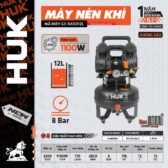 Máy Nén Khí Không Dầu HUKAN G3-NKKD12L 1100W, Bình 12 Lít, Áp Suất 8 Bar, Lưu Lượng 170L/Phút, Motor 1.5HP Chính Hãng