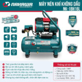 Máy nén khí không dầu 16 Lít NAKAWA, tốc nhanh, siêu êm NK-18H16L - 16 lít